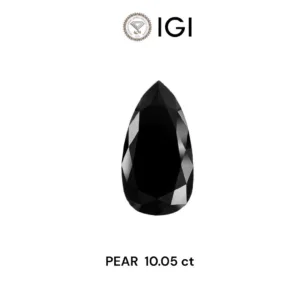 10.05 Carat Pear Black Natural Diamond