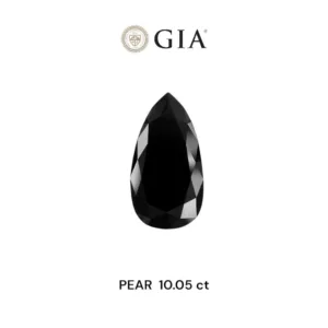 10.05 Carat Pear Fancy Black VVS2 Natural Diamond