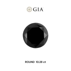 10.28 Carat Round Fancy Black VVS2 Natural Diamond