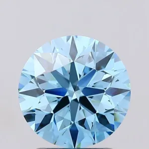 2 Carat Round Fancy Vivid Blue VS1 Lab Diamond