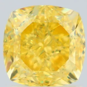 2.01 Carat Cushion Brilliant Fancy Vivid Yellow VVS2 Natural Diamond