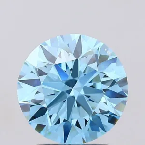 2.01 Carat Round Fancy Vivid Blue VS1 Lab Diamond