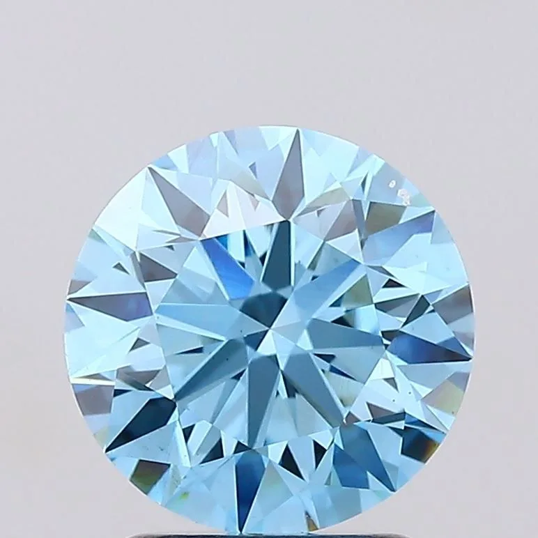 2.01 Carat Round Fancy Vivid Blue VS1 Lab Diamond 1 2.01 Carat Round Fancy Vivid Blue VS1 Lab Diamond
