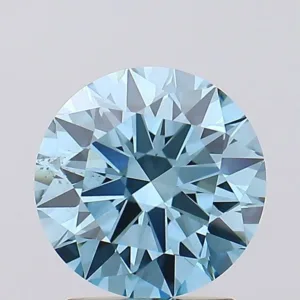 2.01 Carat Round Fancy Vivid Blue VS2 Lab Diamond