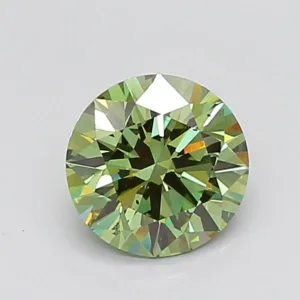 2.01 Carat Round Fancy Vivid Green SI1 Lab Diamond
