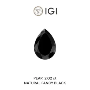 2.02 Carat Pear Fancy Black Natural Diamond