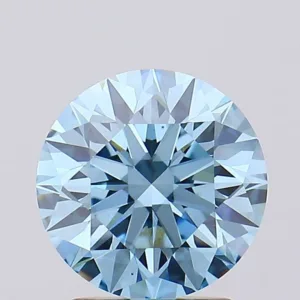 2.03 Carat Round Fancy Vivid Blue VS1 Lab Diamond