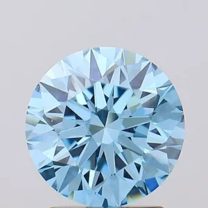 2.03 Carat Round Fancy Vivid Blue VS1 Lab Diamond