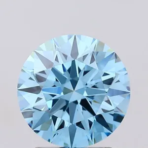 2.03 Carat Round Fancy Vivid Blue VS1 Lab Diamond