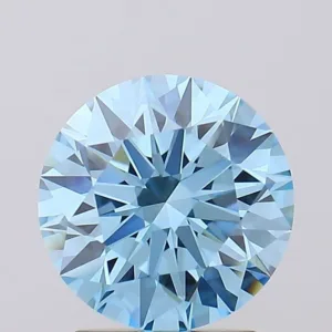 2.03 Carat Round Fancy Vivid Blue VVS2 Lab Diamond