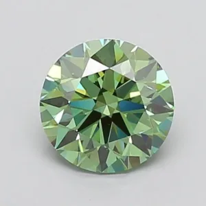 2.03 Carat Round Fancy Vivid Green VS1 Lab Diamond