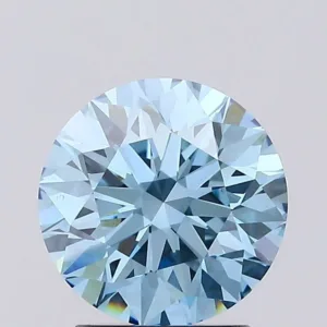 2.04 Carat Round Fancy Vivid Blue VS1 Lab Diamond