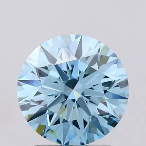 2.04 Carat Round Fancy Vivid Blue VS1 Lab Diamond