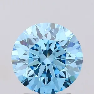 2.04 Carat Round Fancy Vivid Blue VS1 Lab Diamond