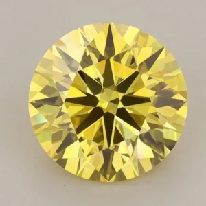 2.04 Carat Round Fancy Vivid Yellow VVS2 Lab Diamond