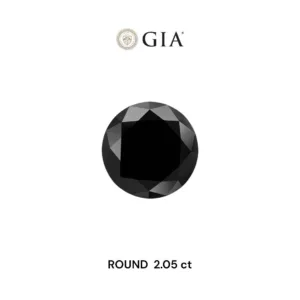 2.05 Carat Round Fancy Black VVS2 Natural Diamond