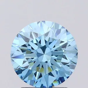 2.05 Carat Round Fancy Vivid Blue VS1 Lab Diamond