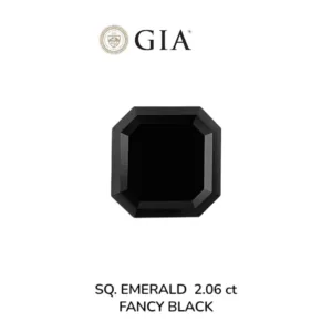 2.06 Carat Asscher Black Natural Diamond