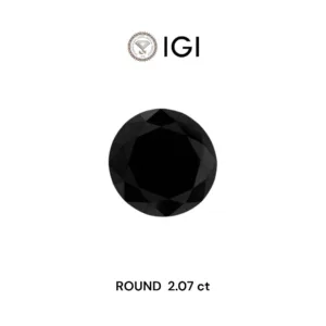 2.07 Carat Round Black Natural Diamond
