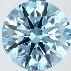 2.07 Carat Round Fancy Vivid Blue VVS2 Lab Diamond