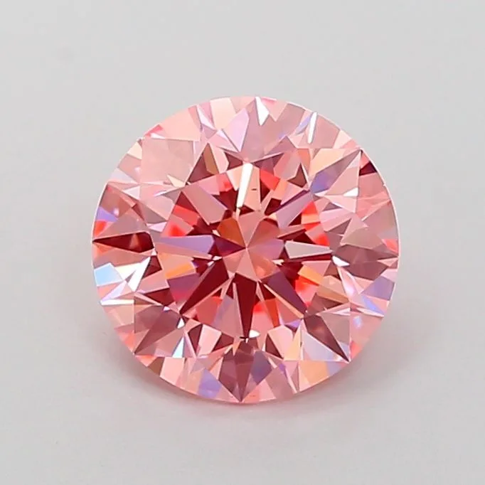 2.08 Carat Round Fancy Vivid Pink VS2 Lab Diamond 1 2.08 Carat Round Fancy Vivid Pink VS2 Lab Diamond