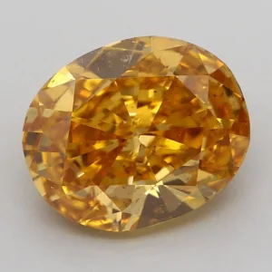 2.09 Carat Oval Fancy Vivid Yellow Orange SI2 Natural Diamond