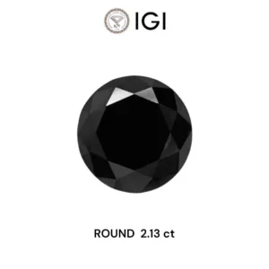 2.13 Carat Round Black Natural Diamond