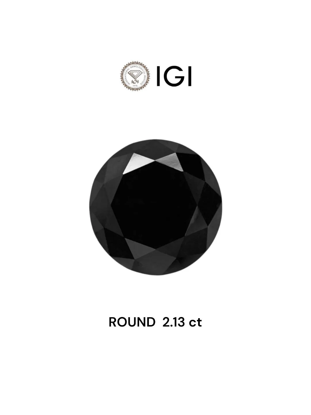 2.13 Carat Round Black Natural Diamond 1 2.13 Carat Round Black Natural Diamond