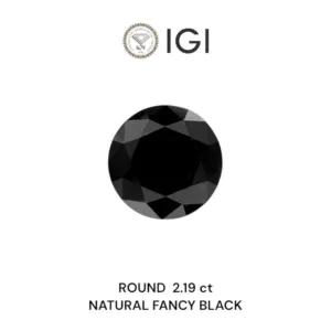 2.19 Carat Round Fancy Black Natural Diamond