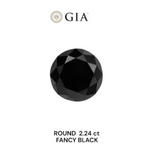 2.24 Carat Round Black Natural Diamond