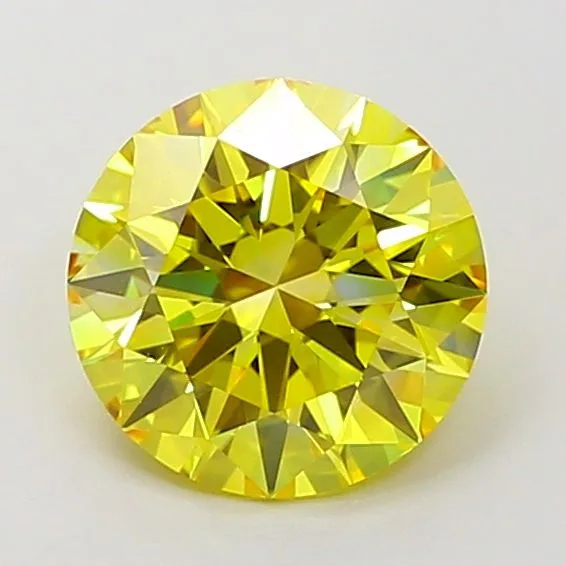2.25 Carat Round Fancy Vivid Yellow VS1 Lab Diamond 1 2.25 Carat Round Fancy Vivid Yellow VS1 Lab Diamond