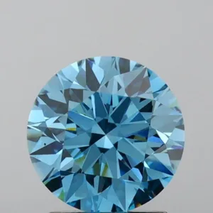 2.29 Carat Round Fancy Vivid Blue VS2 Lab Diamond
