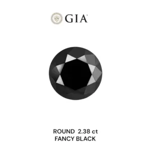 2.39 Carat Round Black Natural Diamond