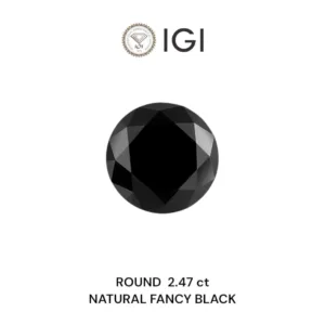 2.47 Carat Round Fancy Black Natural Diamond