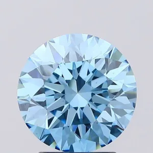 2.51 Carat Round Fancy Vivid Blue VS1 Lab Diamond