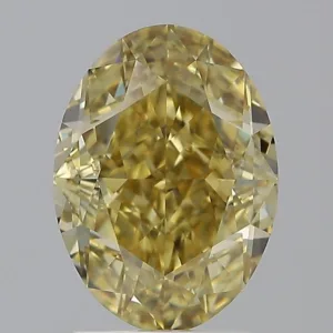 2.52 Carat Oval Fancy Deep Yellow VS2 Natural Diamond