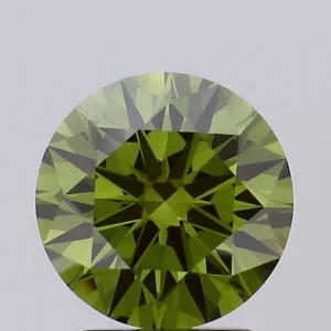 2.52 Carat Round Fancy Vivid Green VS1 Lab Diamond
