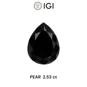 2.53 Carat Pear Black Natural Diamond