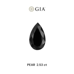 2.53 Carat Pear Black Natural Diamond