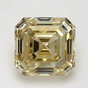 2.6 Carat Square Emerald Fancy Yellow VS2 Natural Diamond