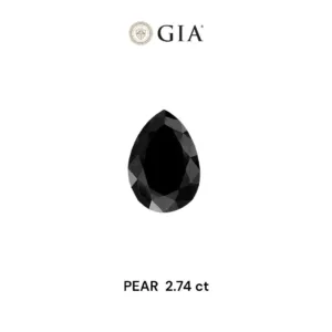 2.74 Carat Pear Fancy Black Natural Diamond