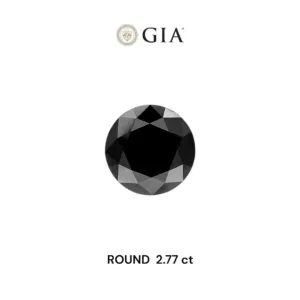 2.77 Carat Round Fancy Black Natural Diamond