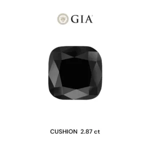 2.87 Carat Cushion Modified Black Natural Diamond