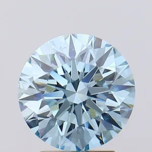 2.92 Carat Round Fancy Vivid Blue VS2 Lab Diamond