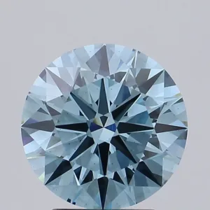 2.96 Carat Round Fancy Vivid Blue VS2 Lab Diamond