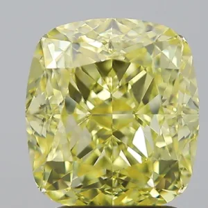 3 Carat Cushion Modified Fancy Yellow VVS2 Natural Diamond