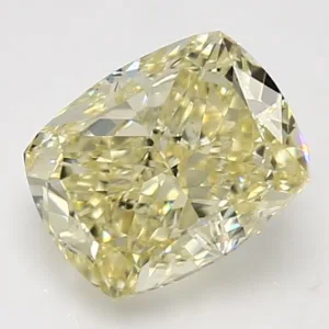 3.01 Carat Cushion Brilliant Fancy Light Yellow VS2 Natural Diamond