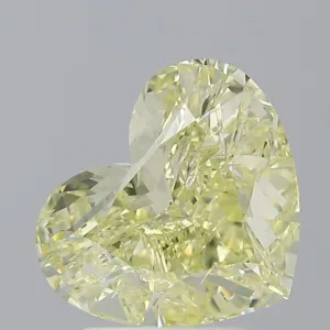 3.01 Carat Heart Fancy Light Yellow SI2 Natural Diamond