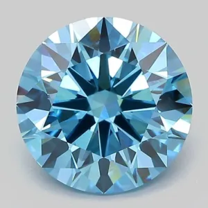 3.01 Carat Round Fancy Vivid Blue VVS2 Lab Diamond