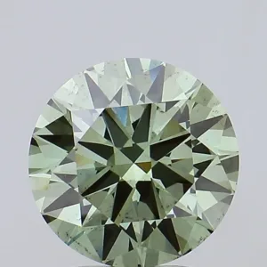 3.01 Carat Round Fancy Vivid Green VS2 Lab Diamond